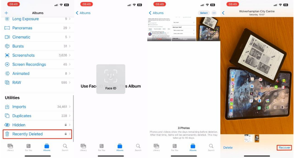 永川苹果14维修分享 iPhone14 上恢复已删除的照片 